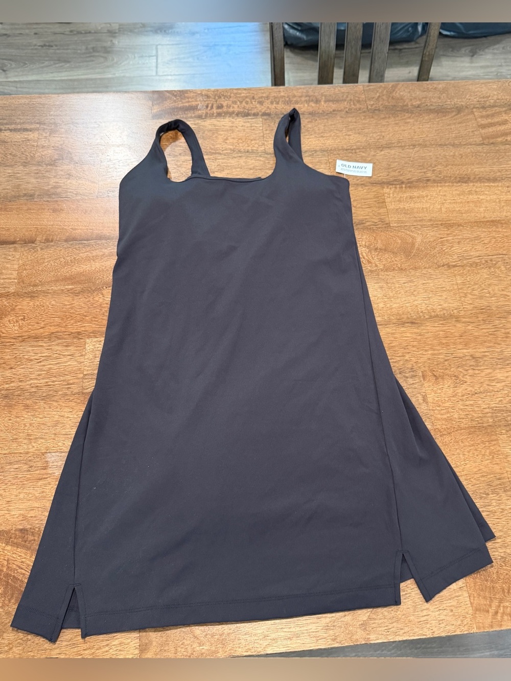 NWT Old Navy PowerSoft Square Neck Athletic Dress Women’s Size M Black